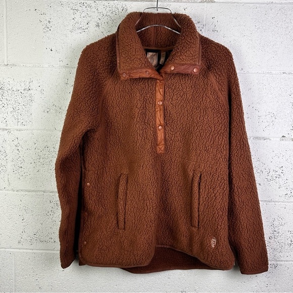 Indygena Pecora Polartec Sherpa Fleece Pullover Size Medium Snap Closure - Picture 1 of 13